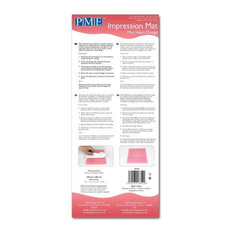 PME Reliëfmat 15x30cm hartjes