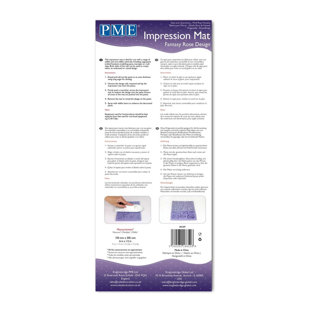 PME Reliëfmat 15x30cm rozen PME Reliëfmat 15x30cm rozen