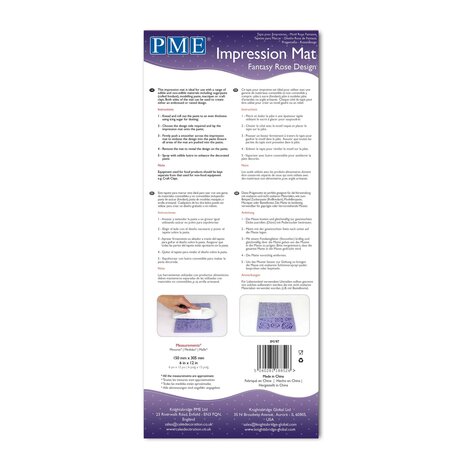 PME Impression Mat - Rose Design (150 x 305mm / 6 x 12”)