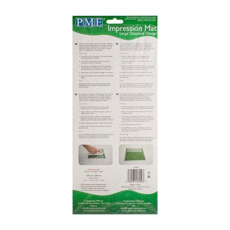 PME Impression Mat - Large Diamond Design (150 x 305mm / 6 x 12”) PME Impression Mat - Large Diamond Design (150 x 305mm / 6 x 12”)