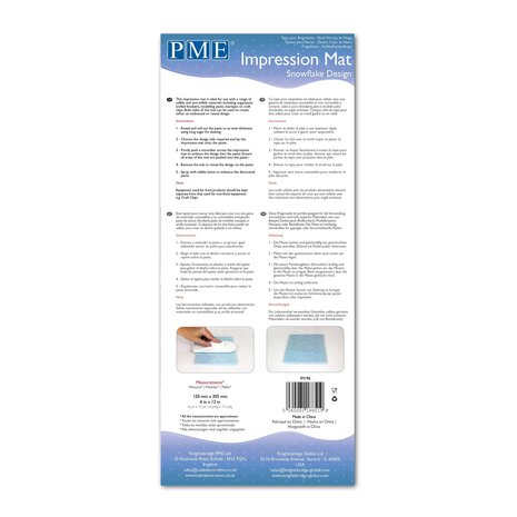 PME Reliëfmat 15x30cm sneeuwvlokken PME Reliëfmat 15x30cm sneeuwvlokken