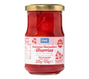 PME Rode Maraschino Kersen met Stelen (225g) /12 PME Rode Maraschino Kersen met Stelen (225g) /12