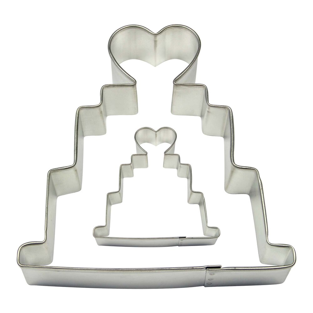 PME 2 piece wedding cake cookie cutter set PME 2 piece wedding cake cookie cutter set