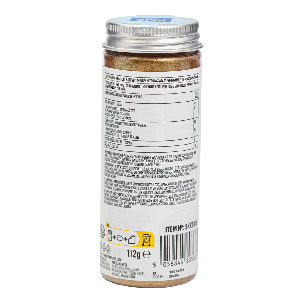 PME Sprinkle sugar – Gold (112g / 3,95oz)