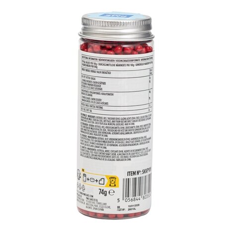 PME Pearl Sprinkles – Red 4mm (74g / 2,61oz)