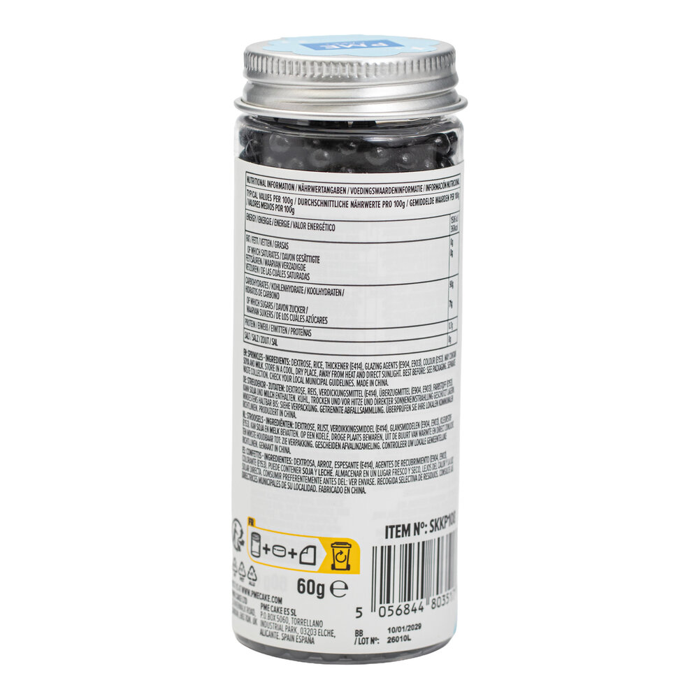 PME Pearl Sprinkles – Black 6mm (60g / 2,11oz)