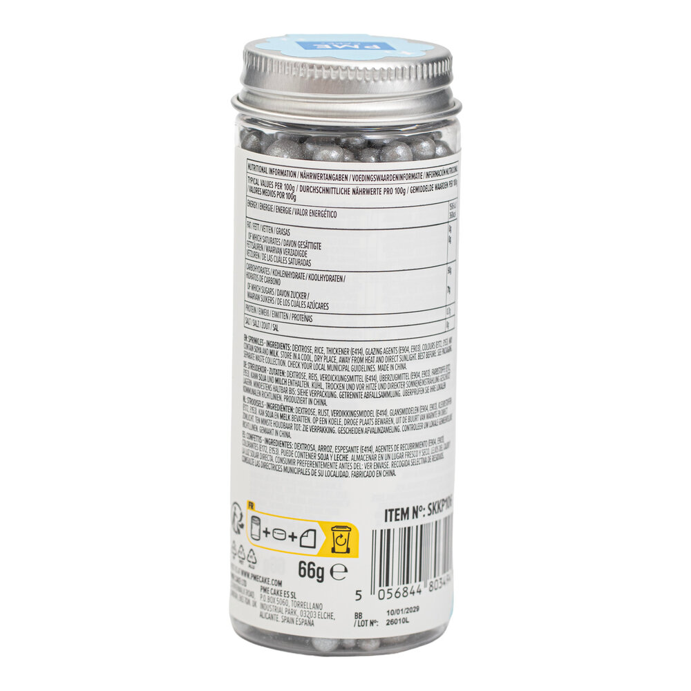 PME Parelstrooisels Gemengd Formaat – Zilver (76g / 2,68oz)