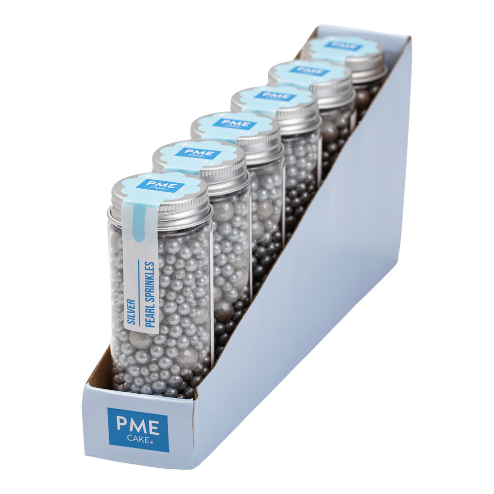 PME Pearl Sprinkles – Silver mixed sizes (76g / 2,68oz)
