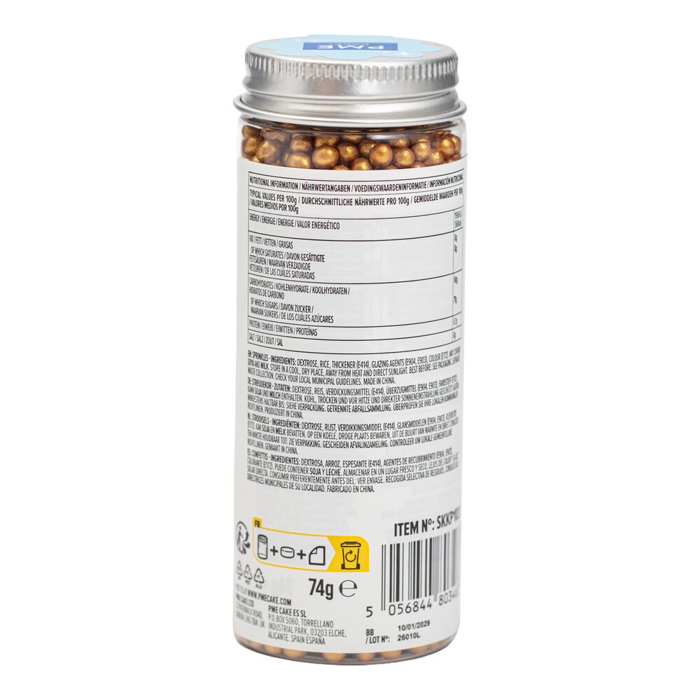 PME Parelstrooisels – Goud 4mm (74g / 2,61oz)