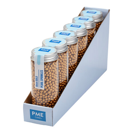 PME Pearl Sprinkles – Gold 4mm (74g / 2,61oz)