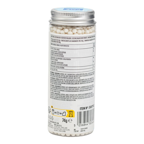 PME Pearl Sprinkles – White 4mm (74g / 2,61oz)