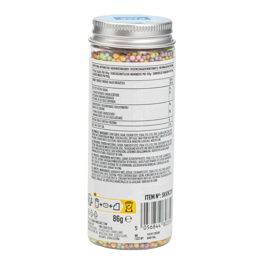 PME Hundreds & Thousands sprinkles – Pastel Rainbow (86g / 3oz)