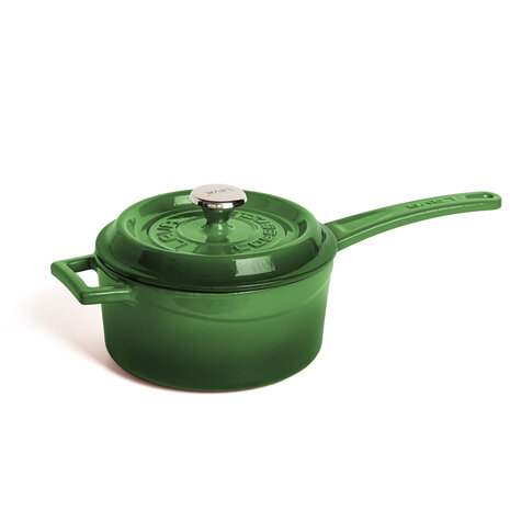 Lava Geëmailleerde gietijzeren steelpan 16cm 1,35L groen