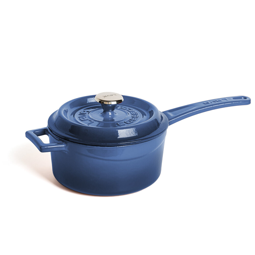 Lava Geëmailleerde gietijzeren steelpan 16cm 1,35L blauw