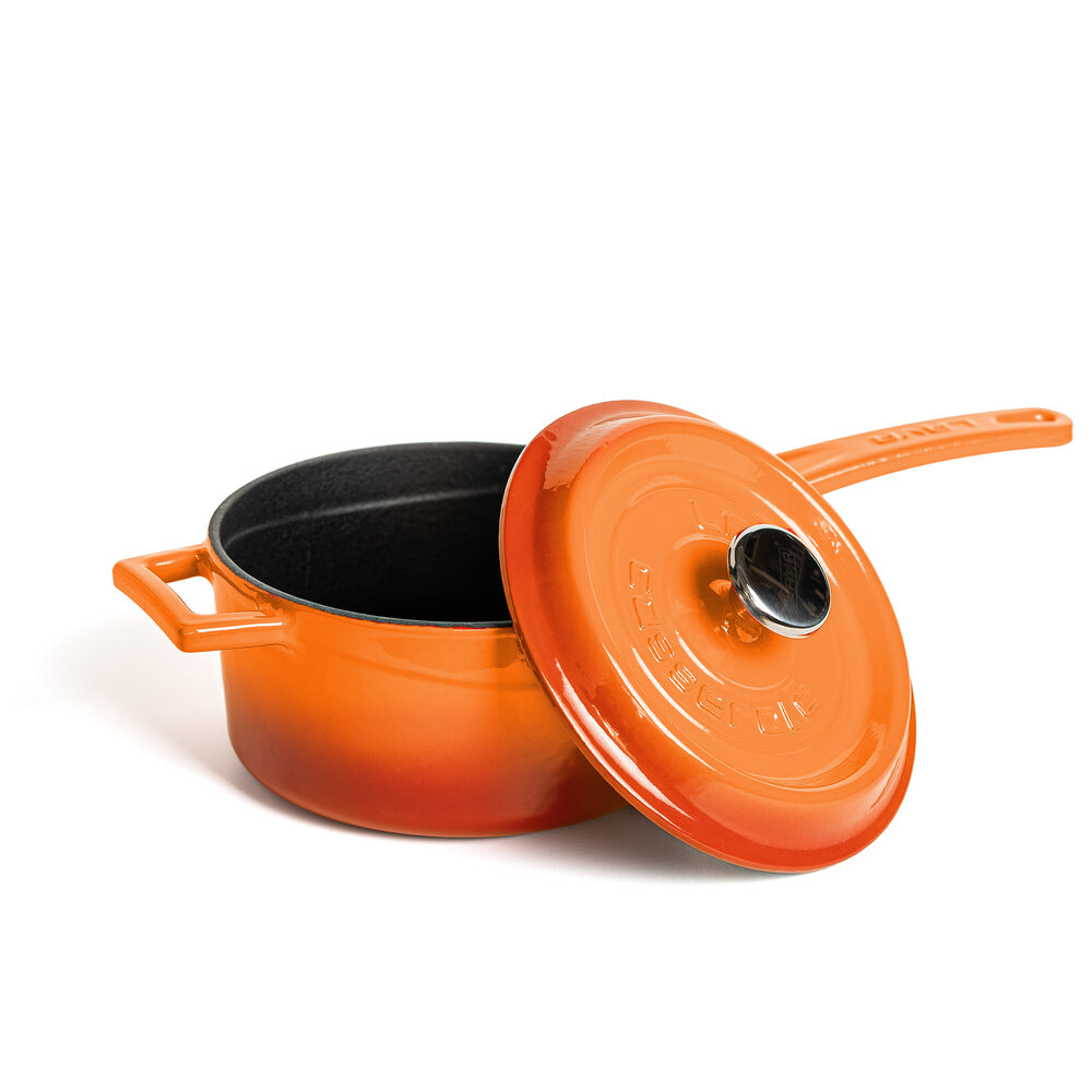 Lava Enameled cast iron saucepan 16cm 1,35L orange