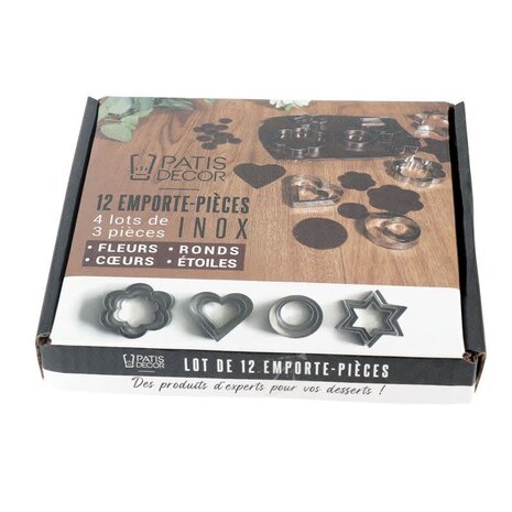 Patis Decor 12 cookie cutters 3,2cm - 7,6cm