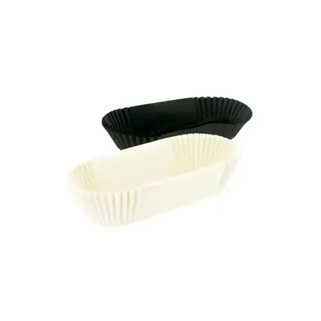 Patis Decor Zwart-witte bakkuipjes voor eclairs en gebak, set van 40