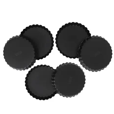 Patis Decor Antiaanbak stalen taartelettevorms Ø 11,5 cm, PFAS-vrij, set van 6 Patis Decor Antiaanbak stalen taartelettevorms Ø 11,5 cm, PFAS-vrij, set van 6