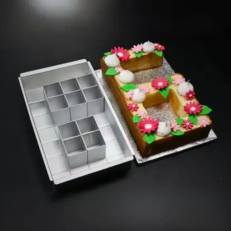 Patis Decor Modular aluminum cake pan kit for letters and numbers 32x18cm Patis Decor Modular aluminum cake pan kit for letters and numbers 32x18cm