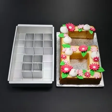 Patis Decor Modular aluminum cake pan kit for letters and numbers 32x18cm Patis Decor Modular aluminum cake pan kit for letters and numbers 32x18cm