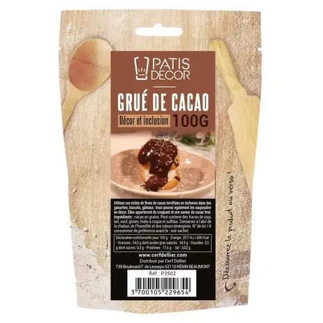 Patis Decor Cacaonibs, 100% naturel, 100 g