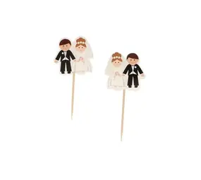 Patis Decor Bruiloft cupcake toppers, ca. 3,5 cm, set van 12 Patis Decor Bruiloft cupcake toppers, ca. 3,5 cm, set van 12