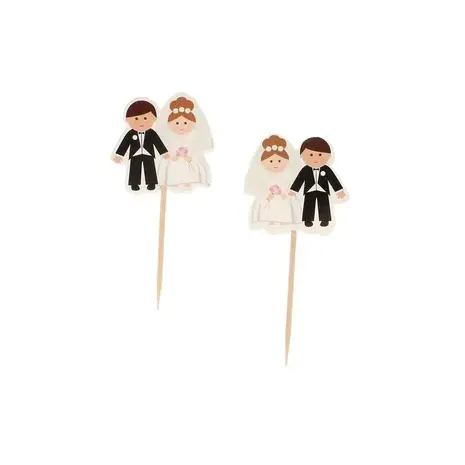 Patis Decor Wedding theme cupcake toppers, approx. 3.5 cm, pack of 12