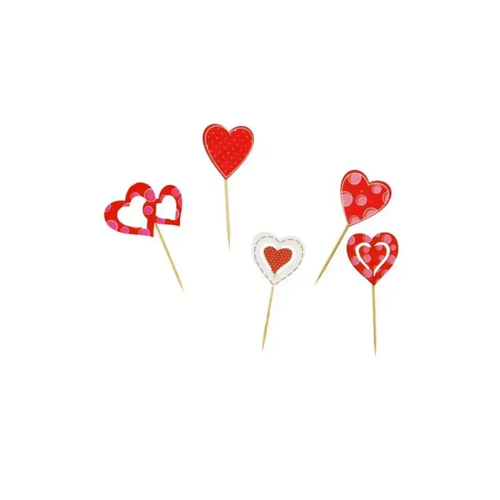 Patis Decor Assorted heart cupcake toppers, 4 cm, pack of 50 Patis Decor Assorted heart cupcake toppers, 4 cm, pack of 50