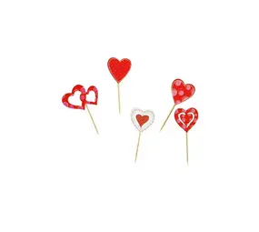 Patis Decor Cupcake toppers hartjes, 4 cm, set van 50 Patis Decor Cupcake toppers hartjes, 4 cm, set van 50