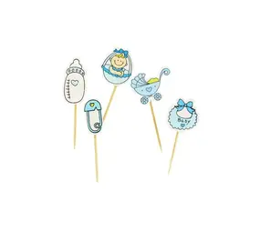 Patis Decor Baby boy cupcake toppers, 3.5 cm, pack of 10