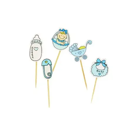 Patis Decor Baby boy cupcake toppers, 3.5 cm, pack of 10