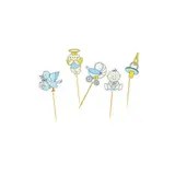 Patis Decor Geboorte jongen cupcake toppers, 4,5 cm, set van 10