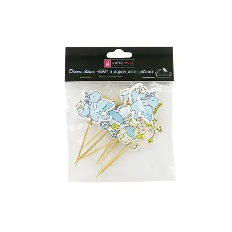Patis Decor Baby boy birth theme cupcake toppers, 4.5 cm, pack of 10 Patis Decor Baby boy birth theme cupcake toppers, 4.5 cm, pack of 10