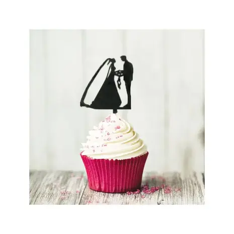 Patis Decor Wedding couple cupcake toppers, pack of 8 Patis Decor Wedding couple cupcake toppers, pack of 8