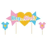 Patis Decor Gender reveal cake toppers, boy or girl, pack of 3