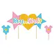 Patis Decor Gender reveal cake toppers, boy or girl, pack of 3 (17.4x8.1 cm + 4.9x5.1 cm) Patis Decor Gender reveal cake toppers, boy or girl, pack of 3 (17.4x8.1 cm + 4.9x5.1 cm)