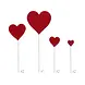 Patis Decor Shiny heart cake toppers, 4 sizes, pack of 7