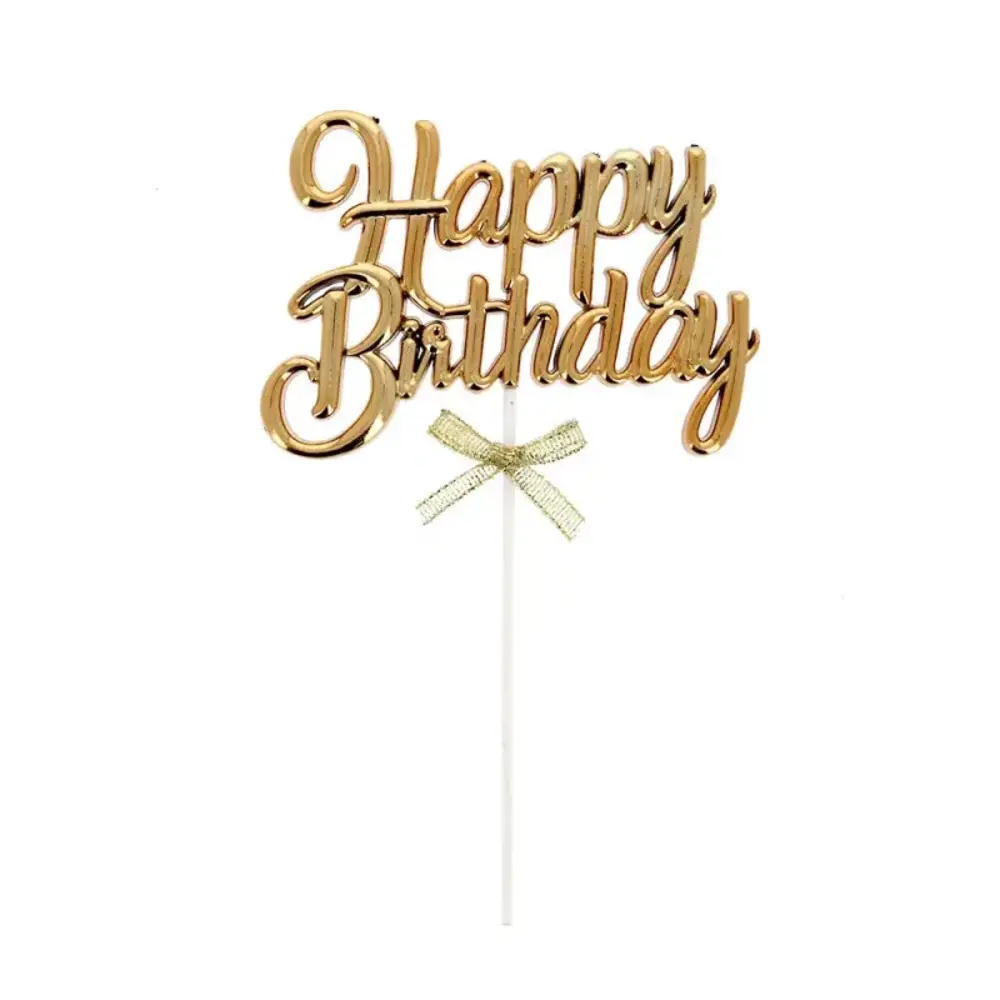 Patis Decor Happy birthday cake topper, gouden letters met lint Patis Decor Happy birthday cake topper, gouden letters met lint