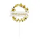 Patis Decor Happy birthday cake topper, gouden banner met lauwerkrans Patis Decor Happy birthday cake topper, gouden banner met lauwerkrans