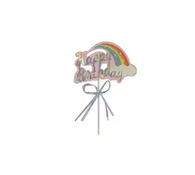 Patis Decor Happy birthday rainbow cake topper, 20 cm