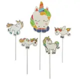 Patis Decor Assorted unicorn cake toppers, large 20.5 cm, small 11.5 cm, pack of 5