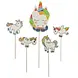 Patis Decor Gesorteerde glitter eenhoorn cake toppers, groot 20,5 cm / klein 11,5 cm, set van 5 Patis Decor Gesorteerde glitter eenhoorn cake toppers, groot 20,5 cm / klein 11,5 cm, set van 5
