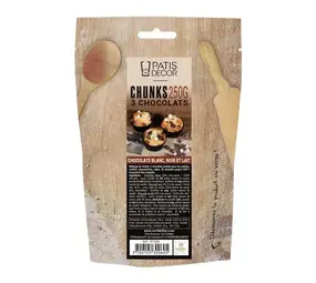 Patis Decor 3-chocolade chunks mix, 250 g
