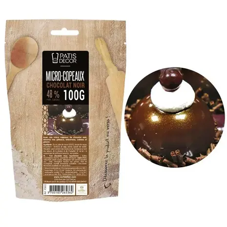 Patis Decor Dark chocolate micro shavings by Barry Callebaut, 48% cacao, 100 g Patis Decor Dark chocolate micro shavings by Barry Callebaut, 48% cacao, 100 g