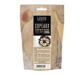 Patis Decor White chocolate micro shavings, 22.5% cacao, 100 g