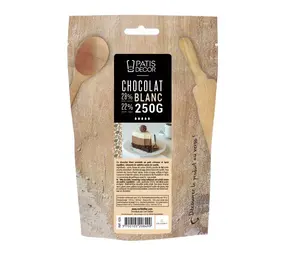 Patis Decor White couverture chocolate, 28% cacao, 250 g