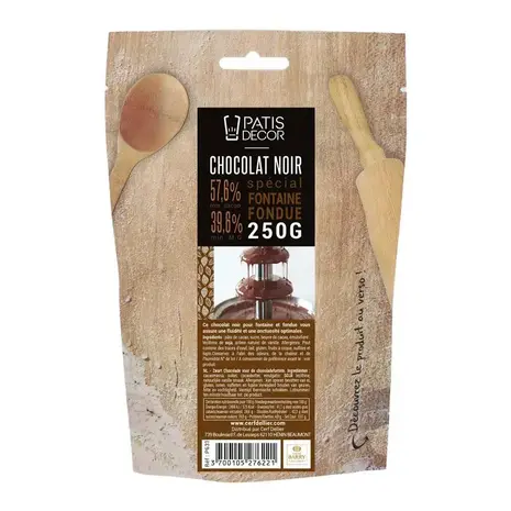 Patis Decor Dark couverture chocolate for fondue and fountains, 57.6% cacao, 250 g Patis Decor Dark couverture chocolate for fondue and fountains, 57.6% cacao, 250 g