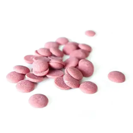 Patis Decor Ruby couverture chocolade 47,3% van Barry Callebaut, pistoles, 250 g Patis Decor Ruby couverture chocolade 47,3% van Barry Callebaut, pistoles, 250 g