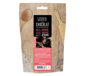 Patis Decor Puur couverture chocolade Mexico 66%, 250 g Patis Decor Puur couverture chocolade Mexico 66%, 250 g