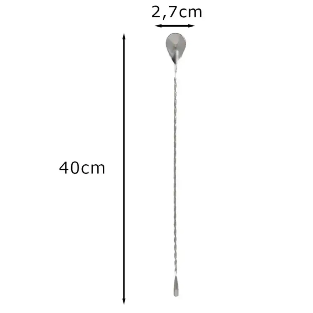 Patis Decor Stainless steel cocktail spoon with twisted handle, 40 cm